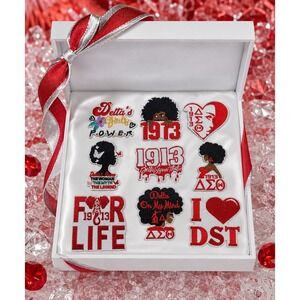 Delta Sigma Theta DST 9 Piece Embroidered Iron On Patch Set 1913 Sorority Gift
